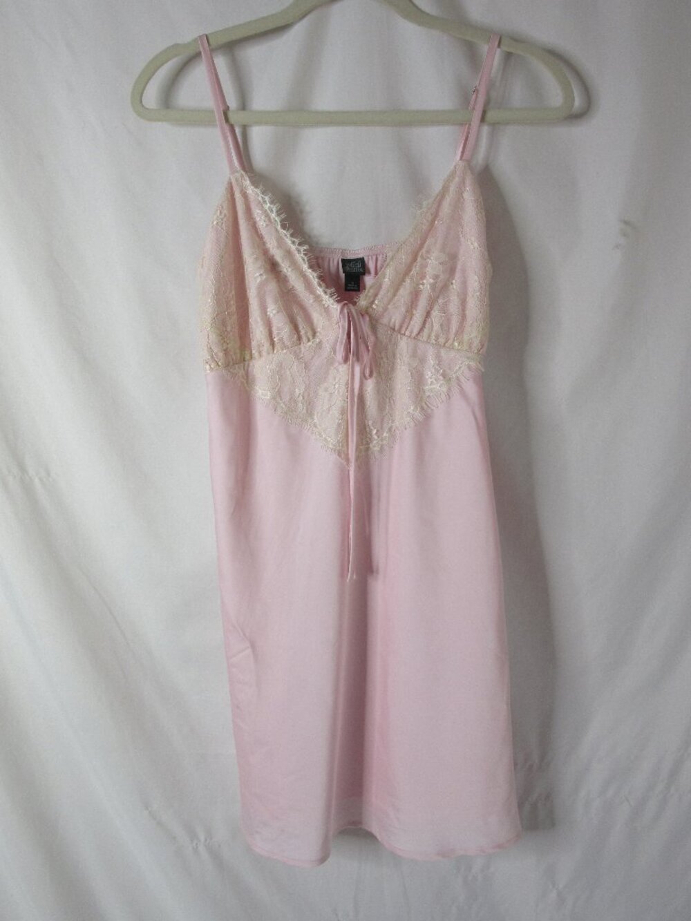 Wild Fable Mini Satin Slip Dress Lace Light Pink Chemise Size Medium NWT